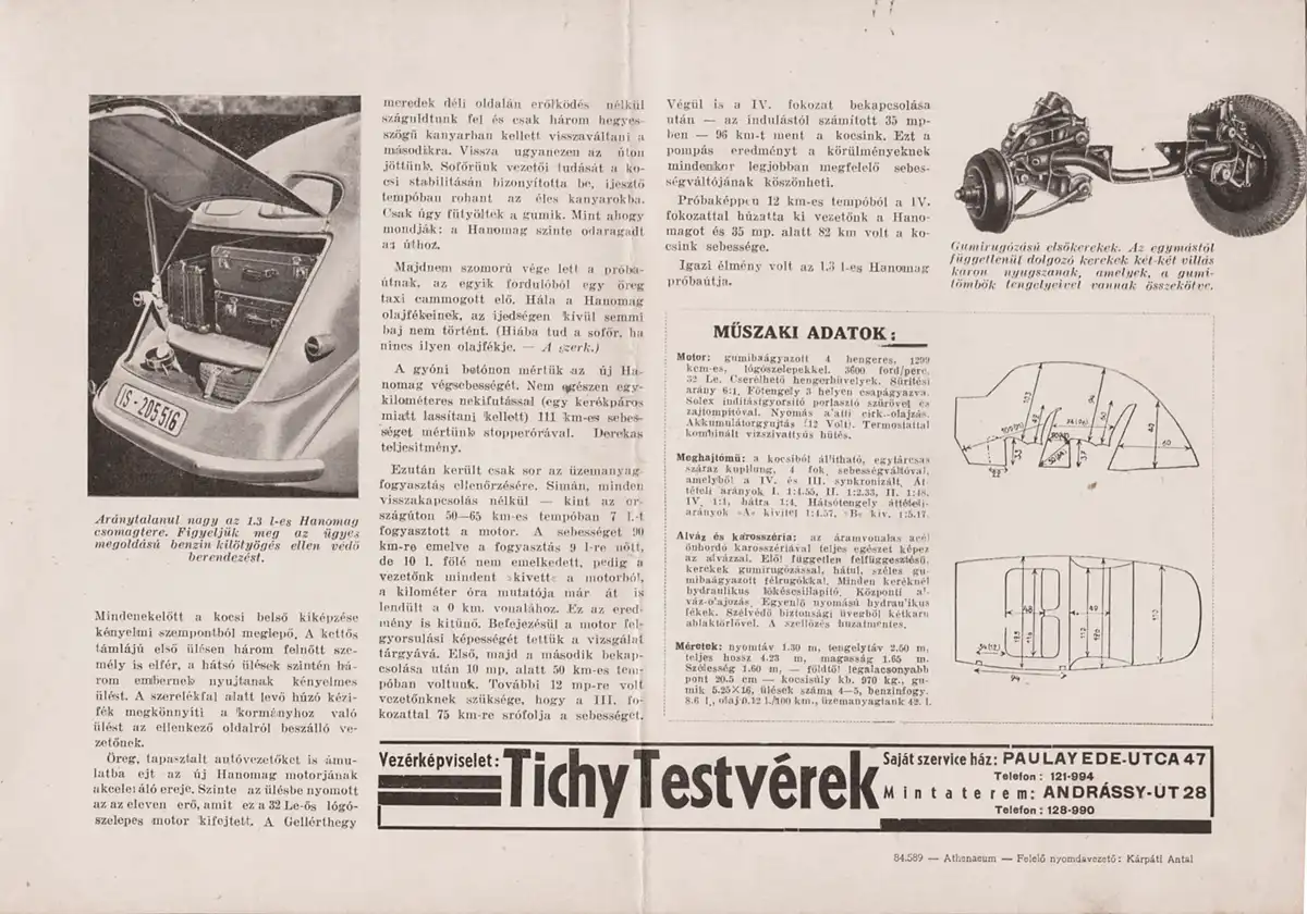 A Tichy testvérek 1927-ben az Andrássy út 28-ban nyitottak kereskedést, és az autószalon felett laktak. Saját szervizt is működtettek a Paulay Ede utcában